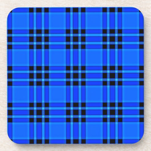 Dessous-de-verre Plaqué Royal Blue Black Checks Motif-57686 (Devant)