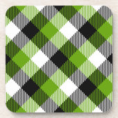 Dessous-de-verre Plaques Tartan simples Vert néon (Devant)