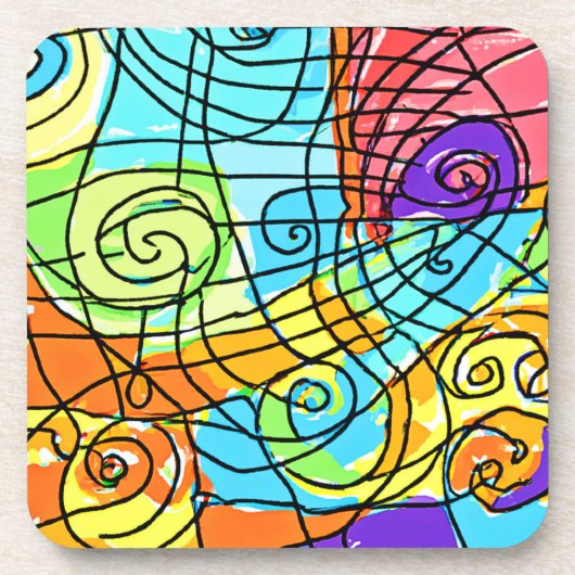 Dessous-de-verre Plaques vibrantes géométric (Devant)