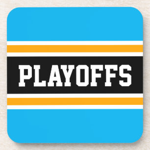 Dessous-de-verre PLAYOFFS amusant Ciel bleu bleu Jaune Bande Noire