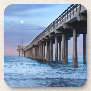 Dessous-de-verre Pleine lune sur la jetée, Californie