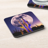 Dessous-de-verre Pleine lune sur Saguaro Cactus (Côté gauche)