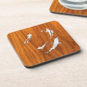 Dessous-de-verre Plongeur de style de chrome avec des requins sur (Côté gauche)