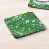 Dessous-de-verre Pluie sur Papaya Leaf (Côté gauche)