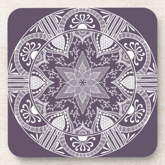 Dessous-de-verre Plum Mandala (Devant)