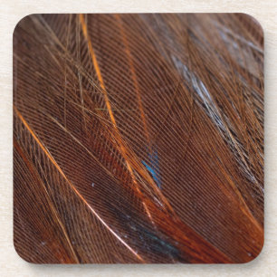 Dessous-de-verre Plume Peacock colorée en détail