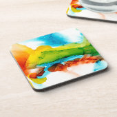 Dessous-de-verre Plume primaire - aquarelles (Côté gauche)