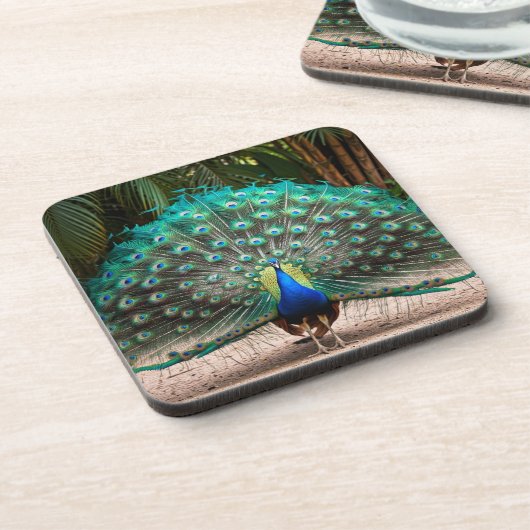 Dessous-de-verre Plumes de paon (Côté gauche)