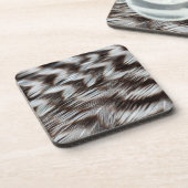 Dessous-de-verre Plumes noires et blanches en détail (Côté gauche)