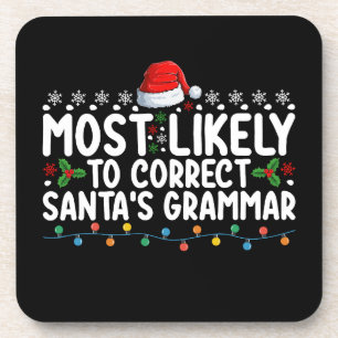 Dessous-de-verre Plus susceptible de corriger la grammaire de Santa