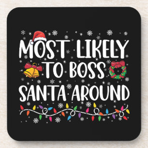Dessous-de-verre Plus susceptible de diriger le Père Noël avec humo