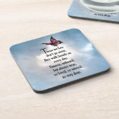 Dessous-de-verre Poème "ainsi aimé" de papillon (Côté gauche)