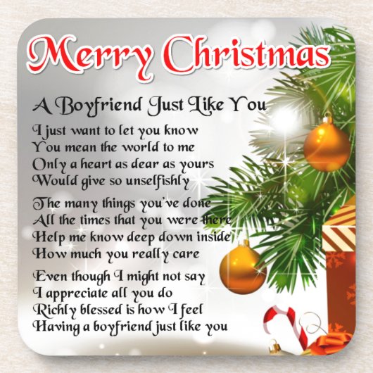 Dessous-de-verre Poème d'ami - conception de Noël (Devant)