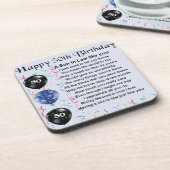 Dessous-de-verre Poème de beau-fils - cinquantième conception (Côté gauche)