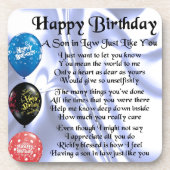 Dessous-de-verre Poème de beau-fils - conception de joyeux (Devant)