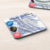 Dessous-de-verre Poème de beau-père - joyeux anniversaire (Côté gauche)