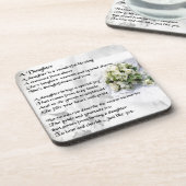 Dessous-de-verre poème de fille   de bouquet de mariage (Côté gauche)