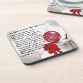 Dessous-de-verre Poème de maman et de papa - quarantième (Côté gauche)