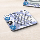 Dessous-de-verre Poème de mari - soixantième anniversaire (Côté gauche)