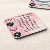 Dessous-de-verre Poème de marraine - cinquantième conception (Côté gauche)