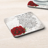 Dessous-de-verre Poème de mère - conception de roses rouges (Côté gauche)