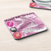 Dessous-de-verre Poème de nièce - 16ème anniversaire (Côté gauche)