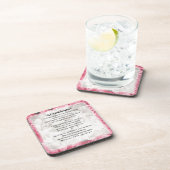 Dessous-de-verre Poème de petite-fille - conception florale rose (Côté Droit)