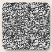 Dessous-de-verre Points aléatoires - Blanc sur Noir (Devant)