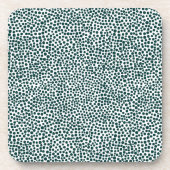Dessous-de-verre Points aléatoires - Mousse foncée Vert sur blanc (Devant)