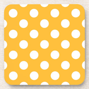 Dessous-de-verre Points blancs sur jaune