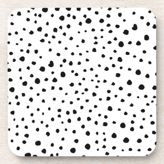 Dessous-de-verre Points dalmatiens, Points dalmatiens, Noir et Blan (Devant)