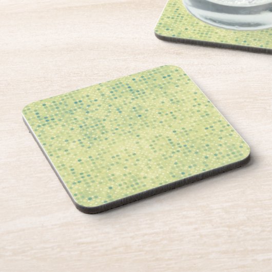 Dessous-de-verre Points Micro bleus fanés sur Jaune (Côté gauche)