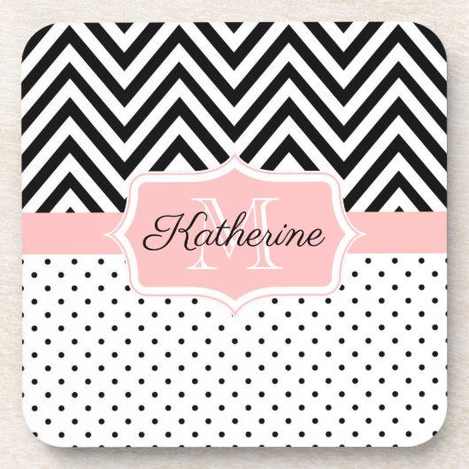 Dessous-de-verre Points mignons et Chevron (Devant)
