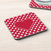 Dessous-de-verre Points rouges + Polka blancs (Côté gauche)