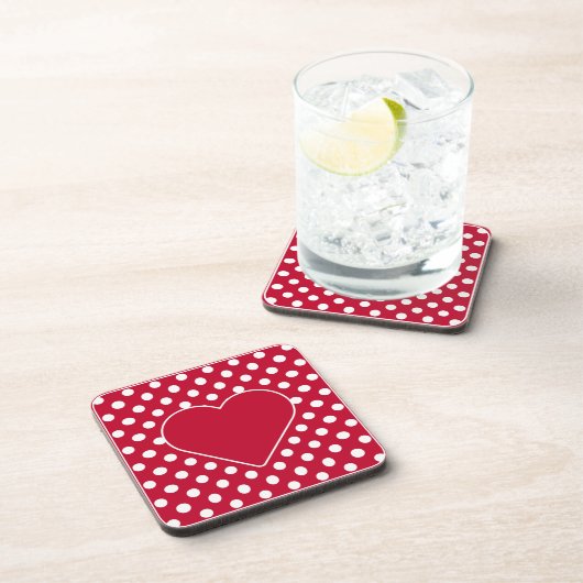 Dessous-de-verre Points rouges + Polka blancs (Côté Droit)