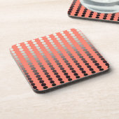Dessous-de-verre Points satinés - corail et étain (Côté gauche)