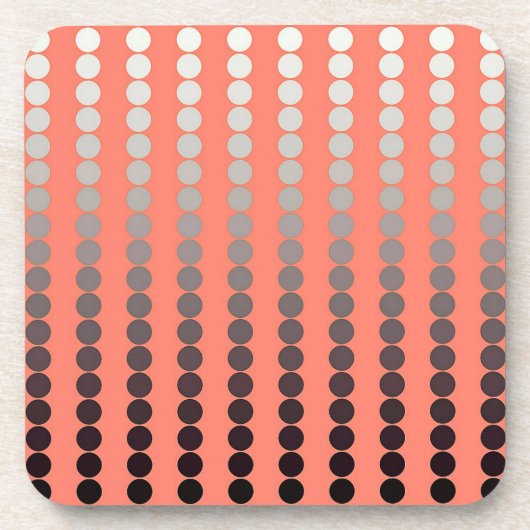 Dessous-de-verre Points satinés - corail et étain (Devant)