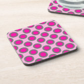 Dessous-de-verre Points tournés, fuchsia, gris et rose (Côté gauche)