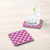 Dessous-de-verre Points tournés, fuchsia, gris et rose (Côté Droit)