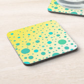 Dessous-de-verre Points Turquoise sur Design moderne Jaune (Côté gauche)