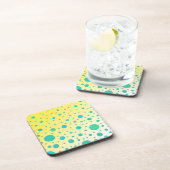 Dessous-de-verre Points Turquoise sur Design moderne Jaune (Côté Droit)