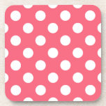Dessous-de-verre Pois blancs sur corail<br><div class="desc">Pois blancs sur corail</div>