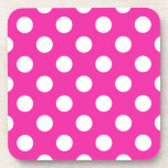 Dessous-de-verre Pois blancs sur fuchsia<br><div class="desc">Pois blancs sur fuchsia</div>