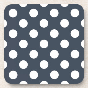Dessous-de-verre Pois blancs sur gris bleu