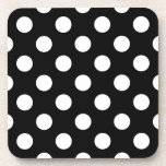Dessous-de-verre Pois blancs sur noir<br><div class="desc">Pois blancs sur noir</div>