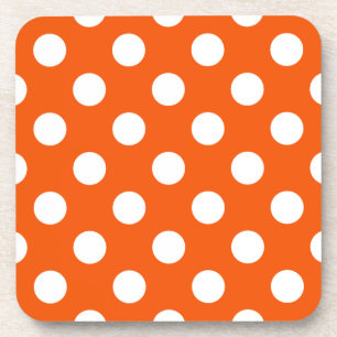 Dessous-de-verre Pois blancs sur orange