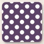 Dessous-de-verre Pois blancs sur prune violette<br><div class="desc">Pois blancs sur prune violette</div>
