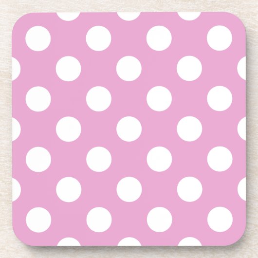 Dessous-de-verre Pois blancs sur rose pâle (Devant)