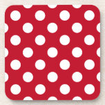 Dessous-de-verre Pois blancs sur rouge<br><div class="desc">Pois blancs sur rouge</div>