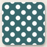 Dessous-de-verre Pois blancs sur turquoise<br><div class="desc">Pois blancs sur turquoise</div>